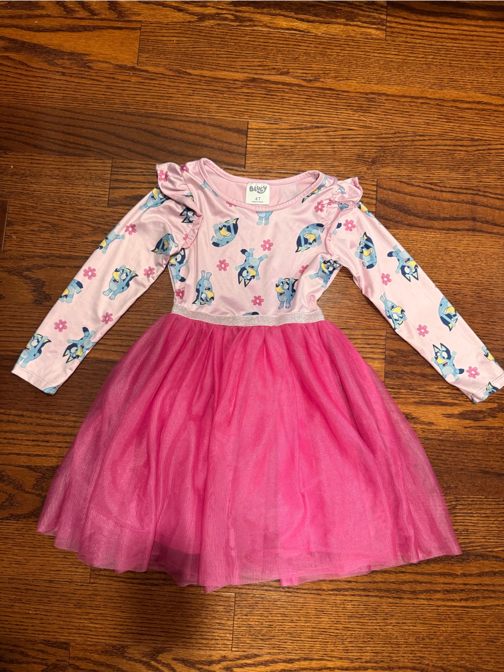 Bluey Pink Long-Sleeve Tulle Dress